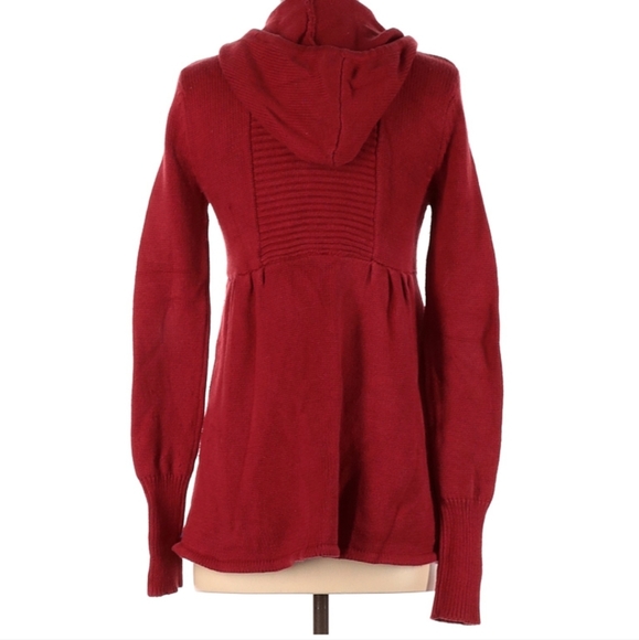 Red/Maroon Knit Sweater with Hood - Picture 2 of 2